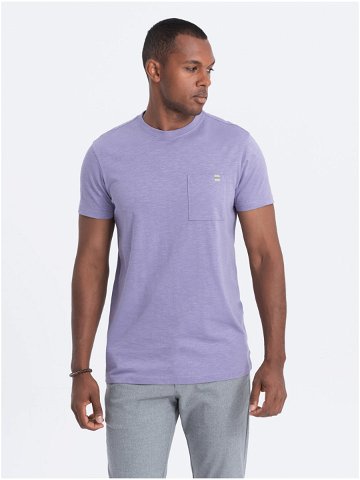 Fialové pánské tričko s kapsičkou Ombre Clothing