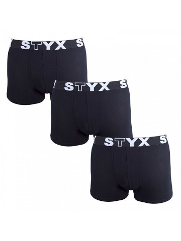 3PACK pánské boxerky Styx sportovní guma nadrozměr černé 3R960 3XL