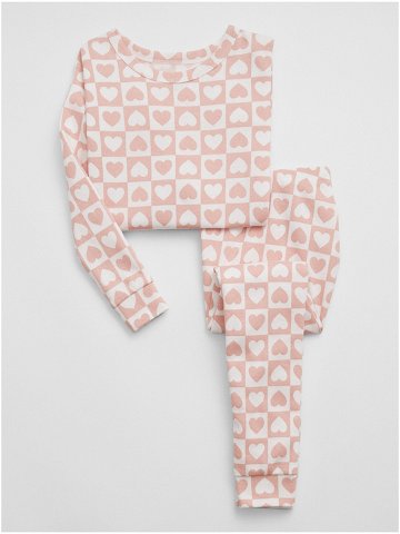 Bílo-růžové dětské vzorované pyžamo GAP
