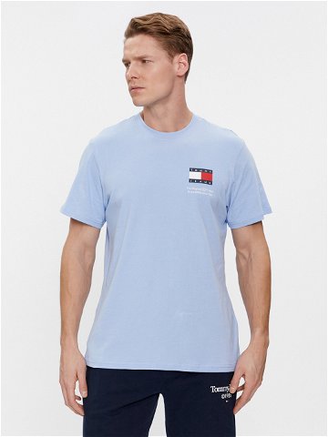 Tommy Jeans T-Shirt Essential Flag DM0DM18263 Světle modrá Slim Fit