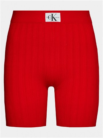 Calvin Klein Jeans Šortky z materiálu Label J20J223138 Červená Slim Fit