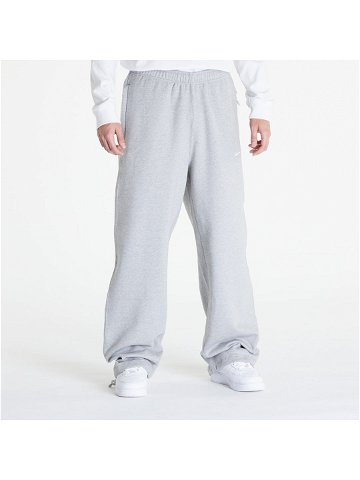 Nike Solo Swoosh Men s Open-Hem Brushed-Back Fleece Pants Dk Grey Heather White