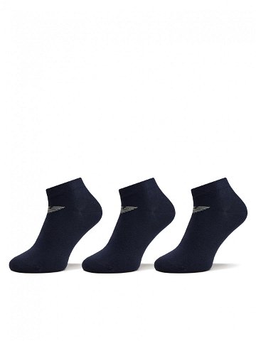 Emporio Armani Sada 3 párů dámských nízkých ponožek 300048 4R234 70435 Tmavomodrá