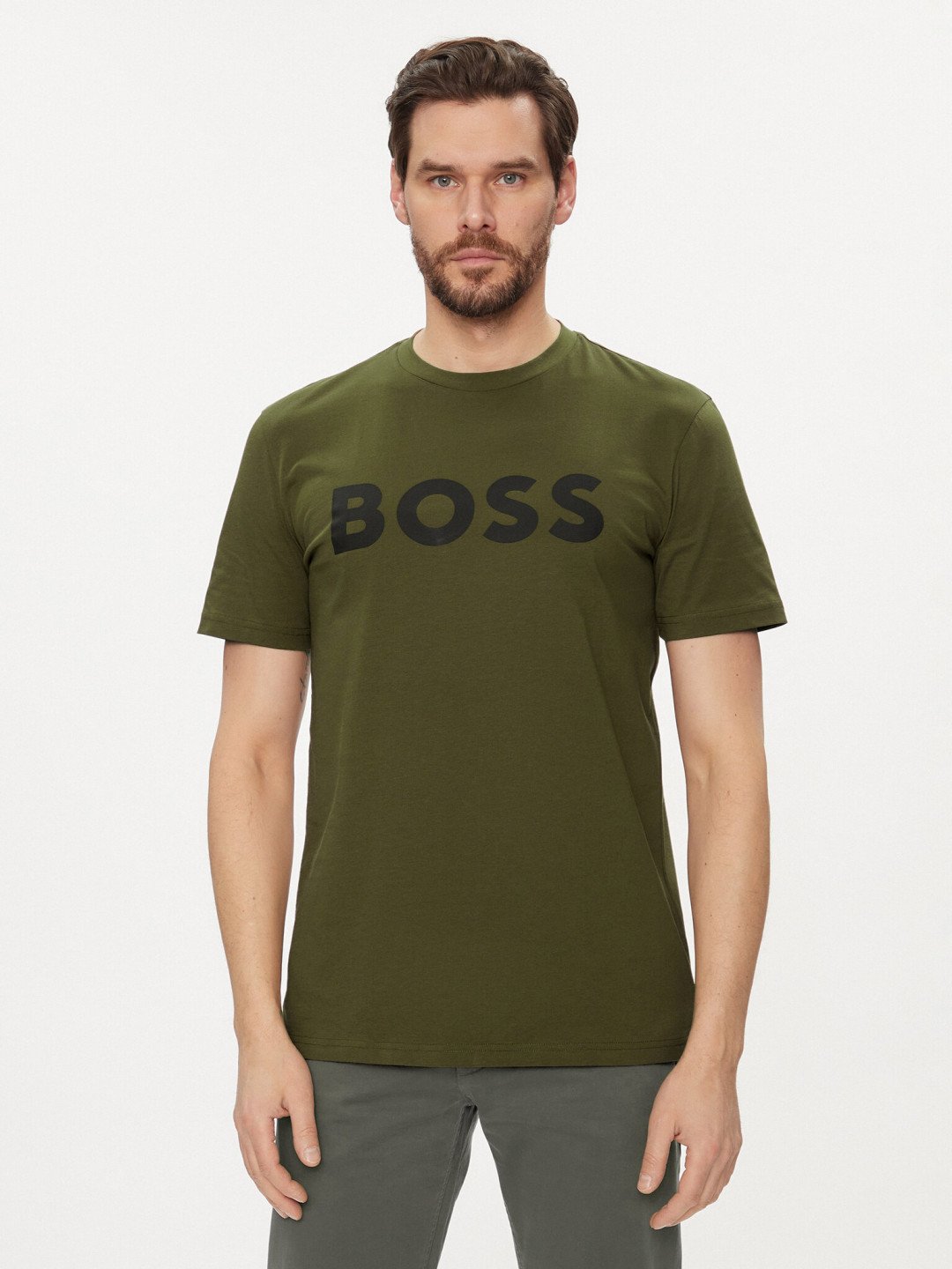 Boss T-Shirt Thinking 1 50481923 Zelená Regular Fit