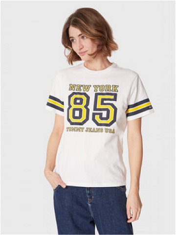 Tommy Jeans T-Shirt Collegiate DW0DW14906 Bílá Relaxed Fit