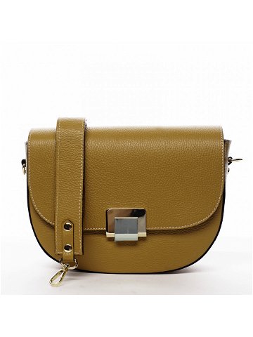 Dámská kožená kabelka tmavě žlutá – ItalY Lisa