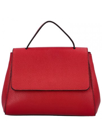 Dámská kožená kabelka do ruky červená – Delami Vera Pelle Fatismy