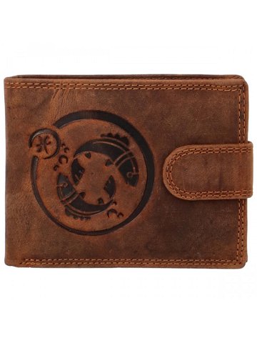 Pánská kožená peněženka hnědá – Delami Elmar Ryby