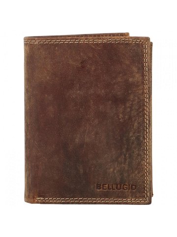 Pánská kožená peněženka tmavě hnědá – Bellugio Heliodor