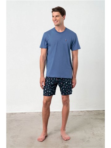 Vamp – Dvoudílné pánské pyžamo 18630 – Vamp blue blazer M