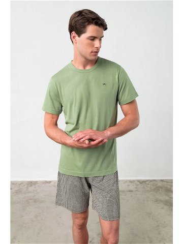 Pohodlné dvoudílné pánské pyžamo model 18363675 – Vamp green oil XXL