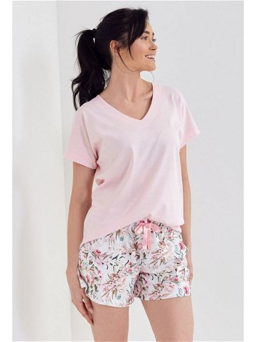 Krátké dámské pyžamo Aromatica růžové Barva růžová Velikost M