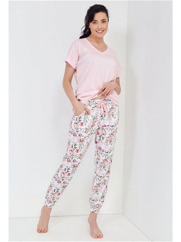 Dámské pyžamo Aromatica růžové dlouhé Barva růžová Velikost S