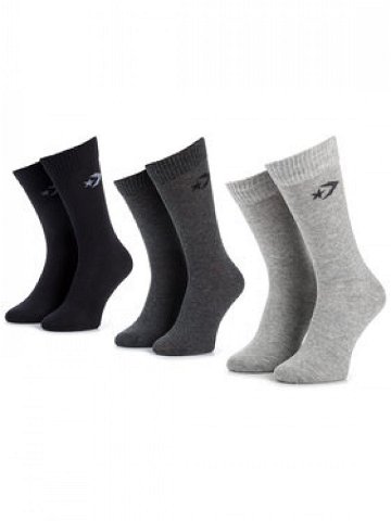 Converse Sada 3 párů vysokých ponožek unisex E745H-3010 Černá