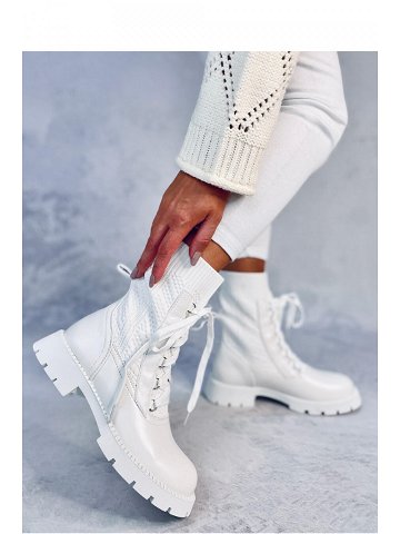 Dámské kotníkové boty 8573A Bílá – Ideal Shoes bílá 39