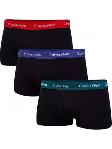 Boxerky 3pcs U2664G – WHJ – černá s barevným obvodem – Calvin Klein Mix barev M