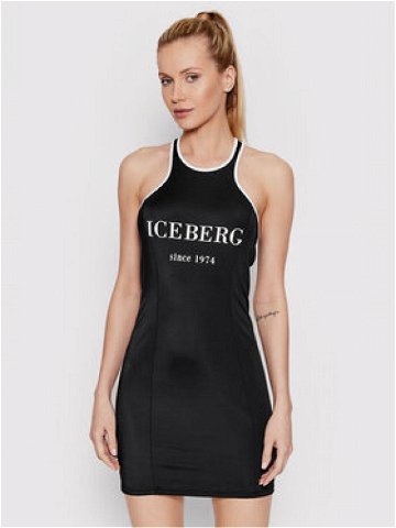 Iceberg Letní šaty ICE2WCU03 Černá Slim Fit