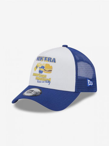 New Era Food Burger Blue A-Frame Trucker Kšiltovka Bílá