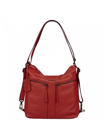 Dámská kožená batůžko kabelka Burkely Markets – červená