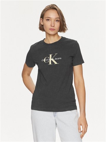 Calvin Klein Jeans T-Shirt Archival Monologo J20J223272 Černá Regular Fit