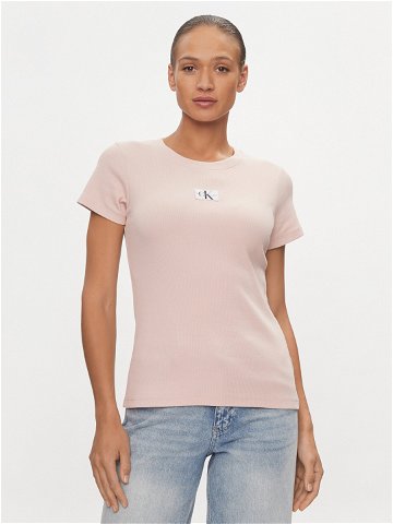 Calvin Klein Jeans T-Shirt J20J223358 Růžová Slim Fit