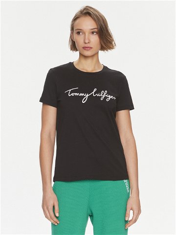 Tommy Hilfiger T-Shirt Signature WW0WW41674 Černá Regular Fit