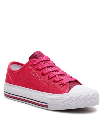 Tommy Hilfiger Plátěnky Low Cut Lace-Up Sneaker T3A9-33185-1687 S Růžová