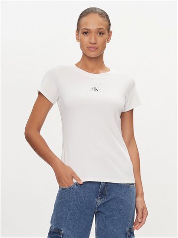Calvin Klein Jeans T-Shirt J20J223358 Bílá Slim Fit
