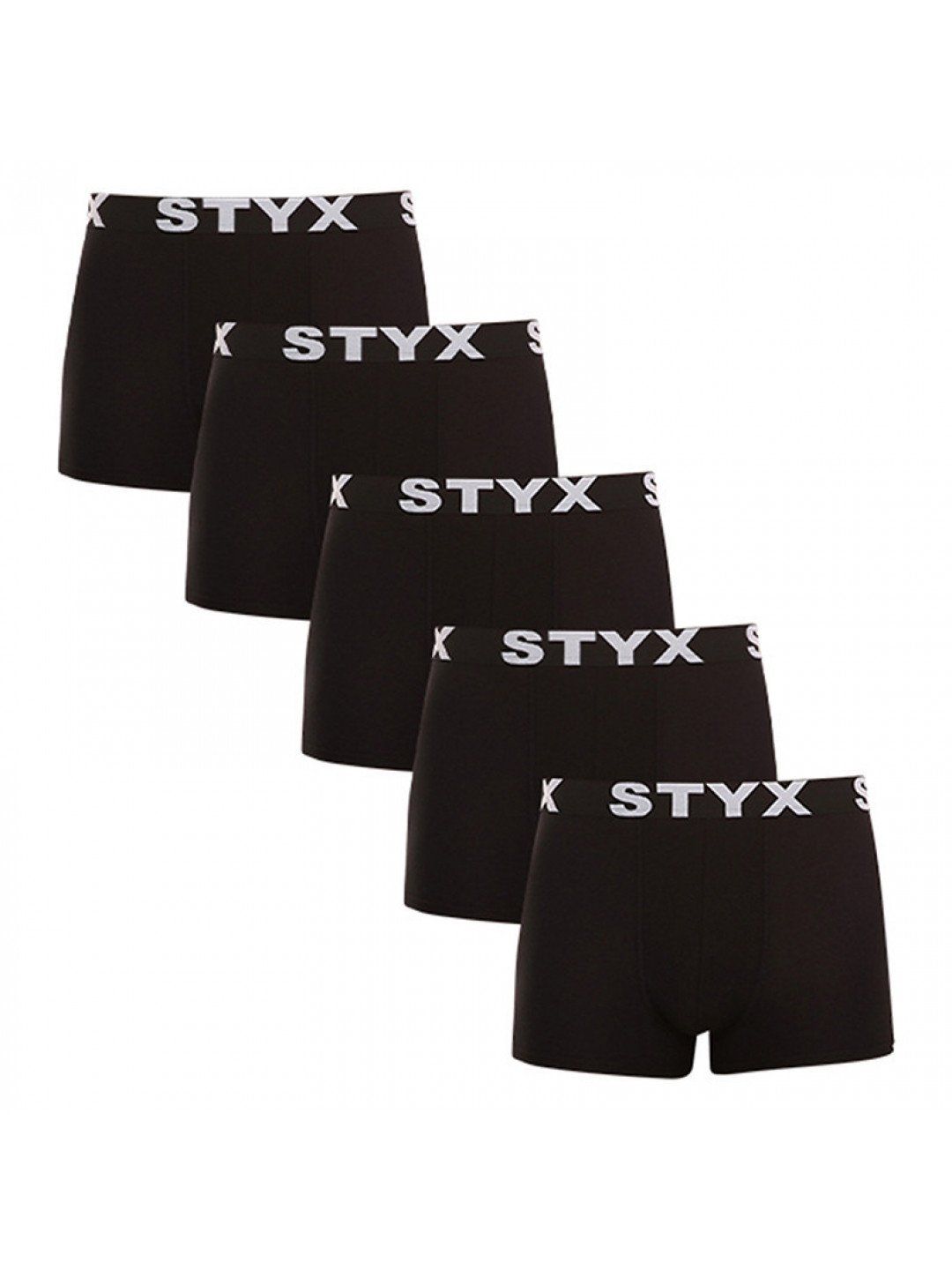 5PACK pánské boxerky Styx sportovní guma nadrozměr černé 5R960 4XL