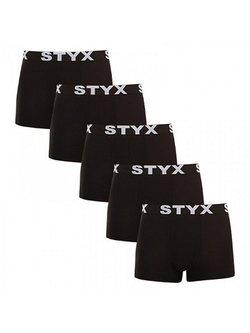5PACK pánské boxerky Styx sportovní guma nadrozměr černé 5R960 4XL