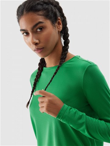 Dámské běžecké rychleschnoucí tričko s dlouhými rukávy – zelené