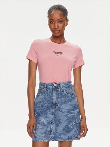 Tommy Jeans T-Shirt Essential DW0DW17839 Růžová Slim Fit