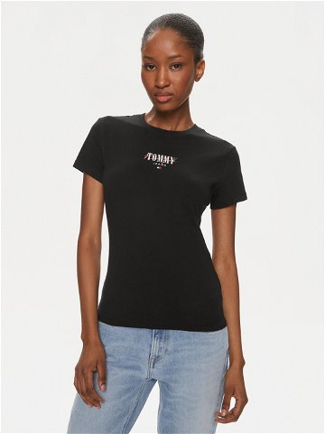 Tommy Jeans T-Shirt Essential DW0DW17839 Černá Slim Fit