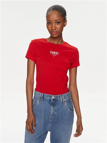 Tommy Jeans T-Shirt Essential DW0DW17839 Červená Slim Fit