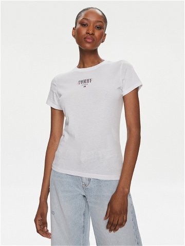 Tommy Jeans T-Shirt Essential DW0DW17839 Bílá Slim Fit