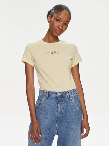 Tommy Jeans T-Shirt Essential Logo DW0DW18140 Žlutá Slim Fit