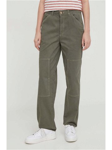 Kalhoty Pepe Jeans Betsy dámské zelená barva jednoduché medium waist