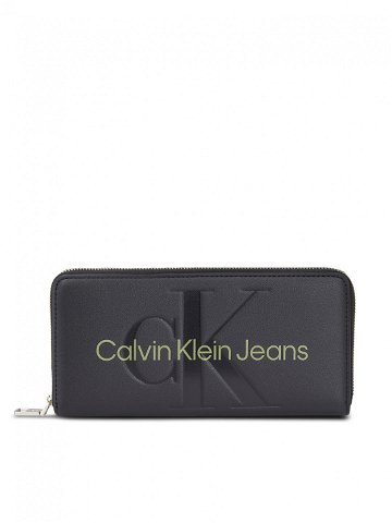 Calvin Klein Jeans Velká dámská peněženka Sculpted Mono Zip Around Mono K60K607634 Černá