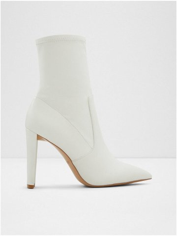 Bílé dámské kotníkové boty na vysokém podpatku ALDO Dove