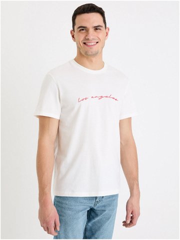 Bílé pánské tričko Celio Gexhand