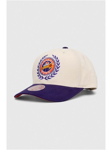 Bavlněná baseballová čepice Mitchell & Ness Phoenix Suns bílá barva s aplikací