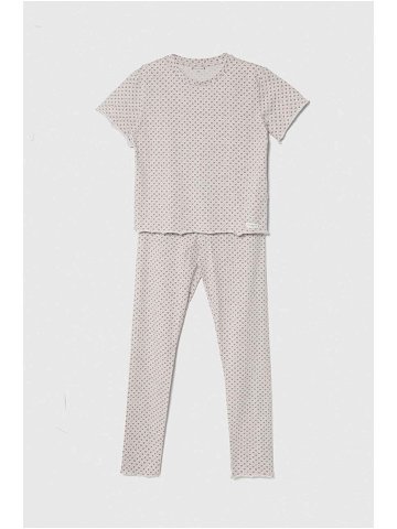 Dětské pyžamo Tommy Hilfiger béžová barva