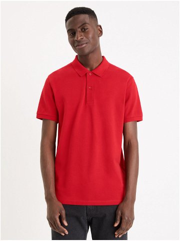 Červené pánské basic polo tričko Celio Teone