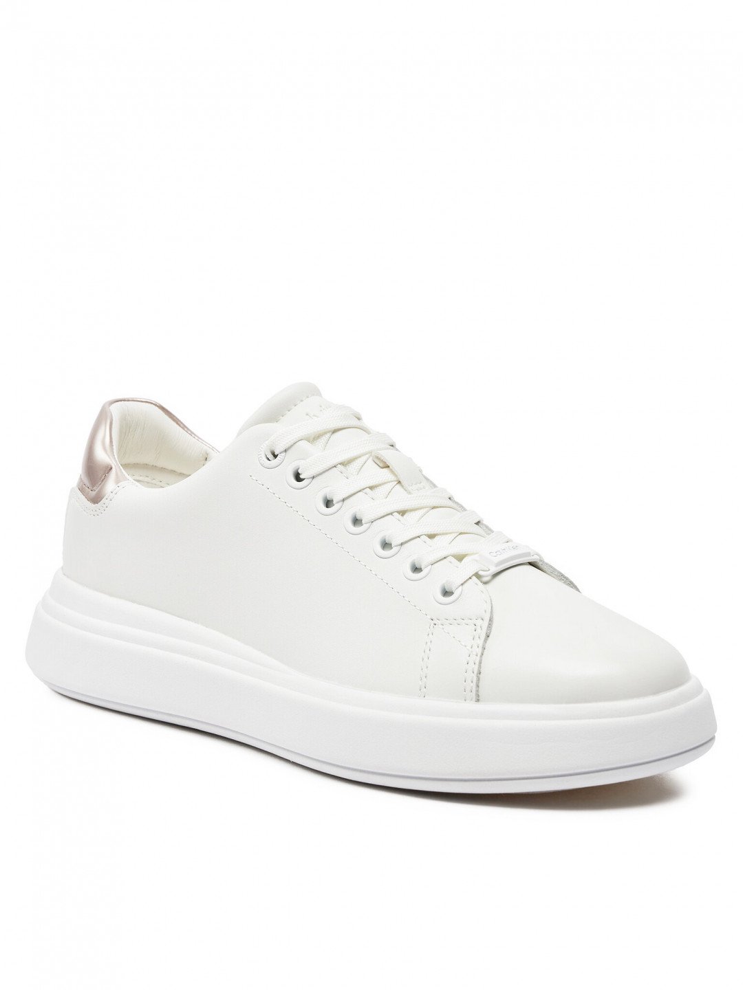 Calvin Klein Sneakersy Cupsole Lace Up Leather HW0HW01987 Bílá