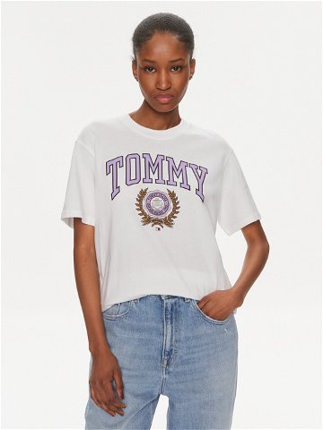 Tommy Jeans T-Shirt Varsity DW0DW17824 Bílá Relaxed Fit