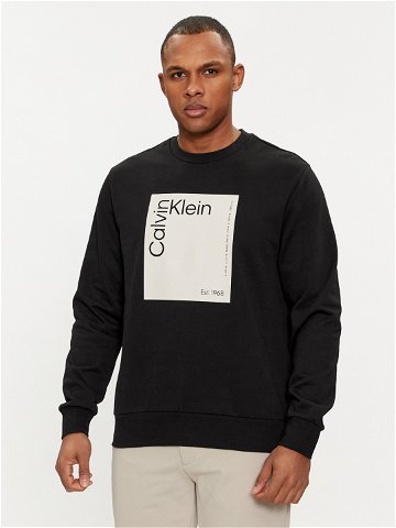 Calvin Klein Mikina Square Logo K10K112440 Černá Regular Fit