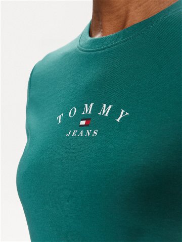 Tommy Jeans T-Shirt Essential Logo DW0DW18140 Zelená Slim Fit