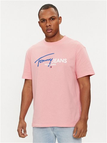 Tommy Jeans T-Shirt Spray Pop Color DM0DM18572 Růžová Regular Fit