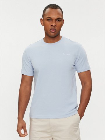 Calvin Klein T-Shirt Micro Logo Interlock K10K109894 Světle modrá Regular Fit