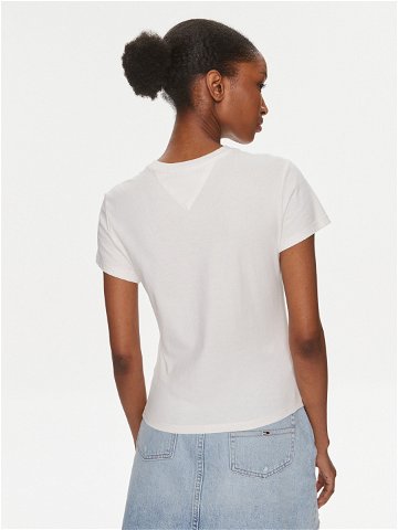 Tommy Jeans T-Shirt Tonal Linear DW0DW17827 Bílá Slim Fit
